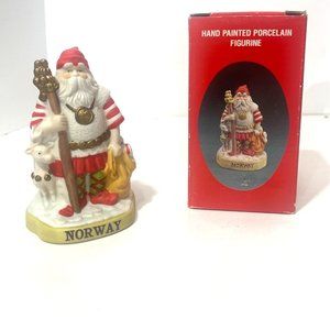 Santa's of the Nations Norway Figurine 90s Retro Chalkware Winter Holiday